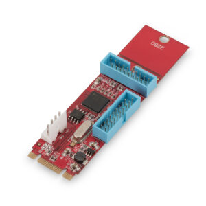 SCHEDA PCI-EXPRESS NGFF (M.2) CON 2 PORTE INTERNE 19 POLI USB 3.0