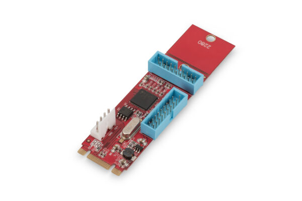 SCHEDA PCI-EXPRESS NGFF (M.2) CON 2 PORTE INTERNE 19 POLI USB 3.0