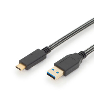 CAVO USB 3.1 GEN 2 10 GBPS TIPO "C" - USB "A" DOPPIA SCHERMATURA GUAINA A RETE MT 1