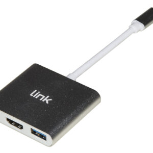 ADATTATORE MULTIPORTA 3 IN 1 USB-C - HDMI + USB 3.0 + PORTA USB-C