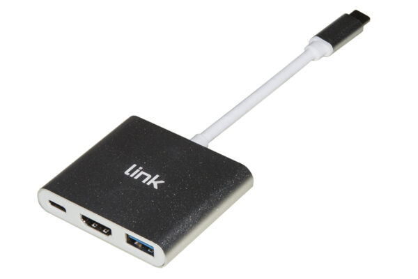 ADATTATORE MULTIPORTA 3 IN 1 USB-C - HDMI + USB 3.0 + PORTA USB-C