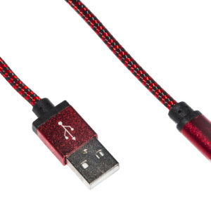 CAVO MICRO USB MT 1 GUAINA INTRECCIATA COLORE ROSSO/NERO