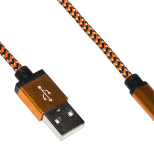 CAVO MICRO USB MT 1 GUAINA INTRECCIATA COLORE ARANCIONE/NERO