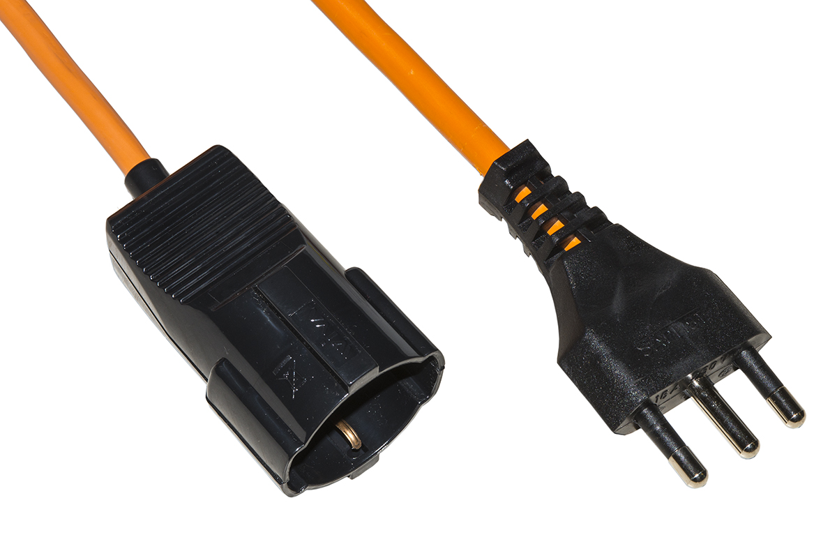 Cavo Alimentazione Italiano Tripolare 10A Con IEC C13 – Presa Dritta, Lunghezza 1.8m