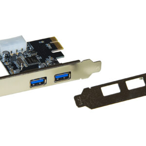 SCHEDA PCI-EXPRESS 2 PORTE USB 3.0 CON STAFFA NORMALE E STAFFA LOW PROFILE