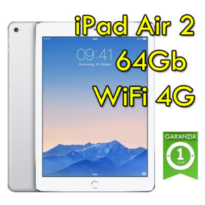 (REFURBISHED) iPad Air 2 64Gb Silver WiFi Cellular 4G 9.7" Retina Bluetooth Webcam (Seconda Generazione) MGHY2TY/A