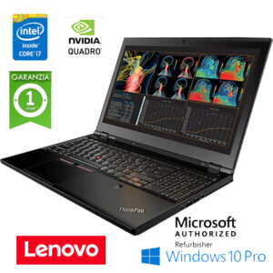 (REFURBISHED) Mobile Workstation Lenovo ThinkPad P50 Core i7-6820HQ 16Gb 512Gb SSD 15.6" NVIDIA Quadro 1000M Win10 Pro