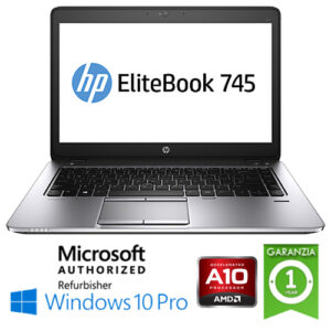 (REFURBISHED) Notebook HP EliteBook 745 G3 AMD A10-8700B 1.8GHz R6 8Gb 180Gb SSD 14" HD Windows 10 Professional
