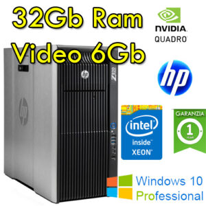 (REFURBISHED) Workstation HP Z820 Xeon E5-2690 v2 3.0GHz 25Mb Cache 32Gb RAM 512Gb SSD NVIDIA QUADRO 6000 6Gb Windows 10 Pro