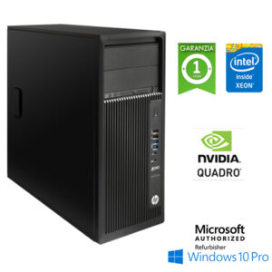 (REFURBISHED) Workstation HP Z240 Tower Xeon E3-1240 V5 3.5GHz 16Gb 256Gb SSD Quardo K2200 4GB DVD-RW Windows 10 Pro.