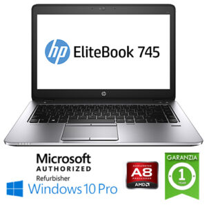 (REFURBISHED) Notebook HP EliteBook 745 G3 AMD A8-8600B R6 8Gb 256Gb SSD 14.1" HD Windows 10 Professional