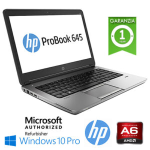 (REFURBISHED) Notebook HP ProBook 645 G1 AMD A6-5350M 2.9GHz 8Gb 320Gb DVD-RW 14.1" Windows 10 Professional
