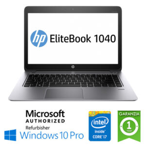 (REFURBISHED) Notebook HP EliteBook Folio 1040 G1 Core i7-4600U 2.1GHz 8Gb 180Gb SSD 14" Windows 10 Professional