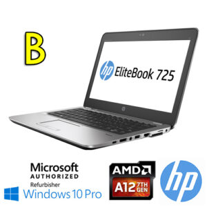 (REFURBISHED) Notebook HP Elitebook 725 G3 A12-8800B 2.1GHz 8Gb 256Gb SSD 12.5" Windows 10 Professional [Grade B]